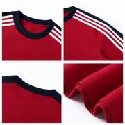 Three-Stripe Cotton Heavyweight T-Shirt – Relaxed European Fit, Short Sleeve Trendy Men’s Custom Tee