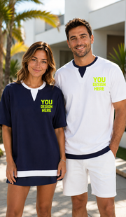 Men's Heavyweight Cotton T-Shirt， Streetwear Layered Short Sleeve Tee, Premium Casual Summer Top for Custom Printing