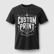 Custom Printed Washed Cotton T-Shirt 220gsm | Men and Women