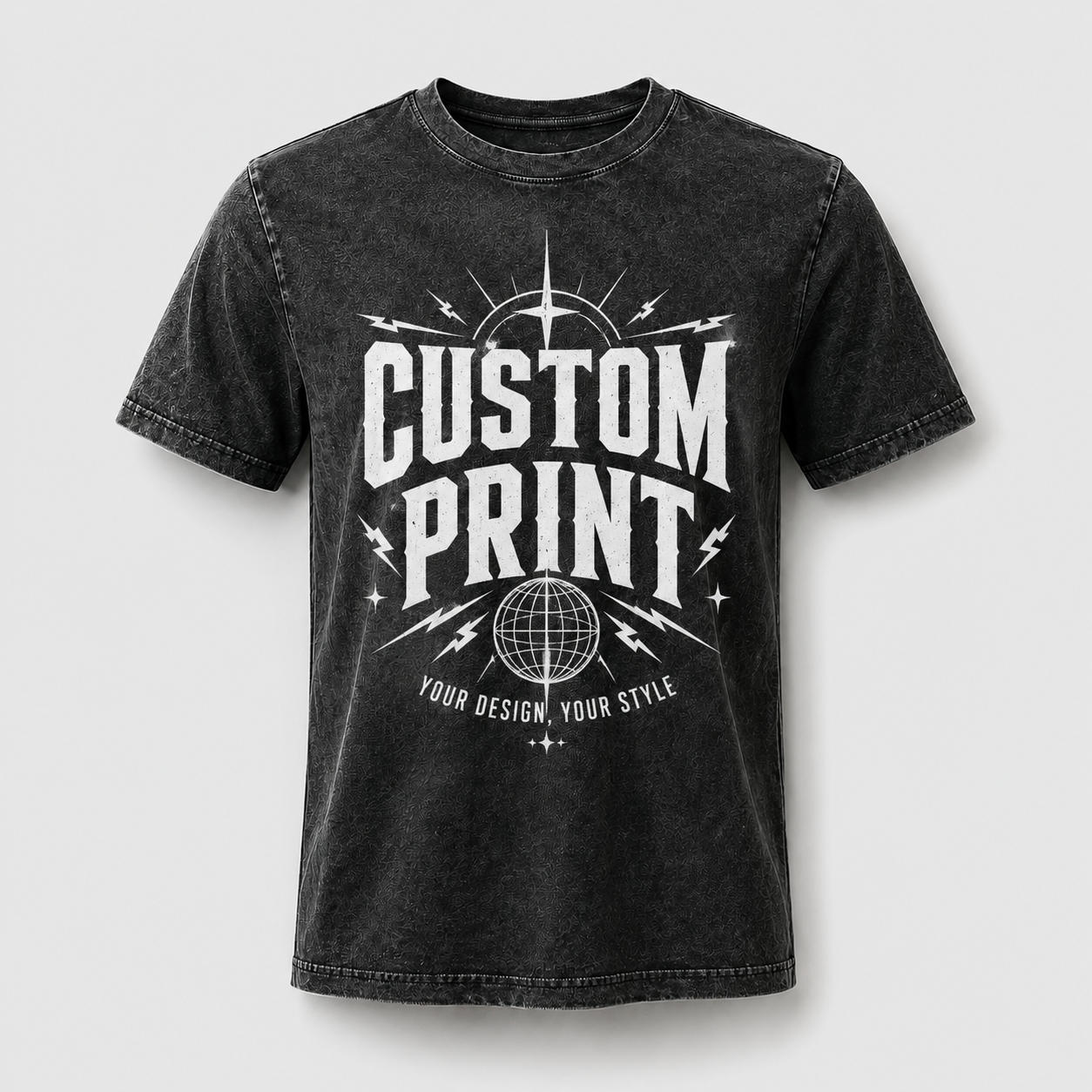 Custom Printed Washed Cotton T-Shirt 220gsm | Men and Women