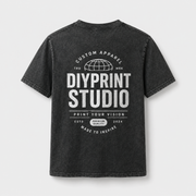 Custom Printed Washed Cotton T-Shirt 220gsm | Men and Women