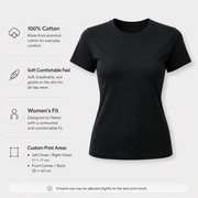 Custom Printed Women's Cotton T-Shirt 200gsm | Ladies Tee