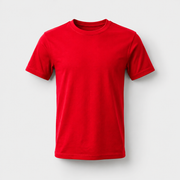 Plain red cotton T-shirt product image for custom printing