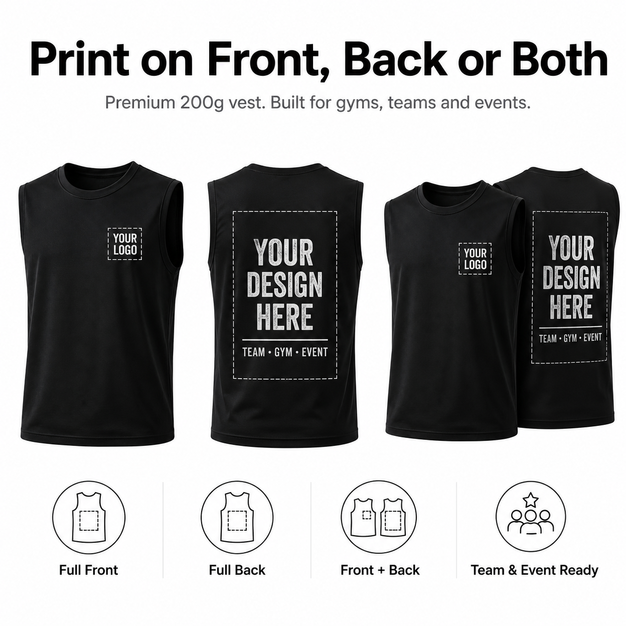 Custom Printed Men's Vest 200g