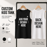 Sleeveless vest mockup showing front design area and back print option