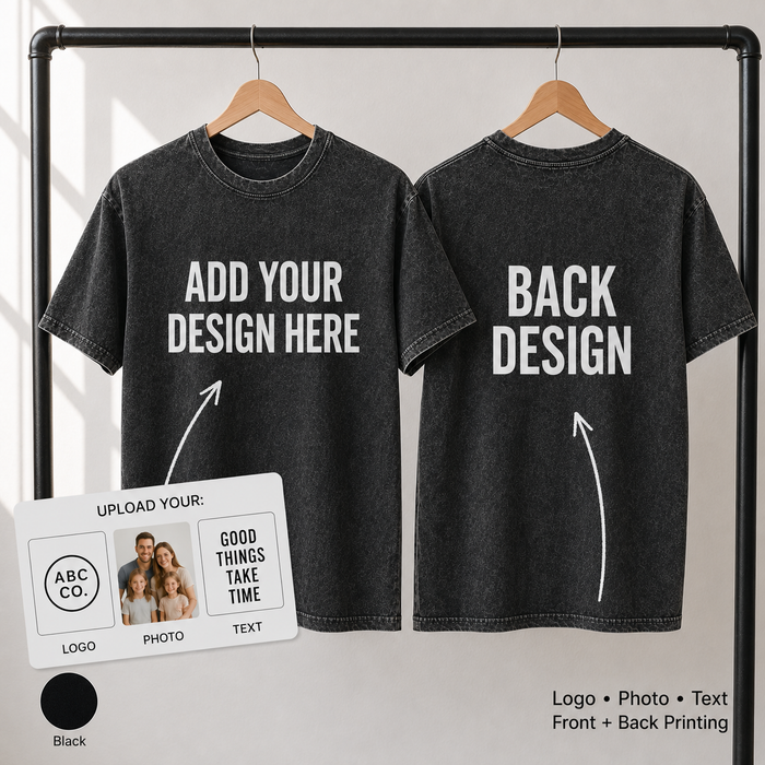 Custom Printed Washed Cotton T-Shirt 220gsm | Men and Women