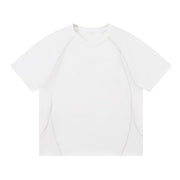 Polo shirt in white, grey, and black