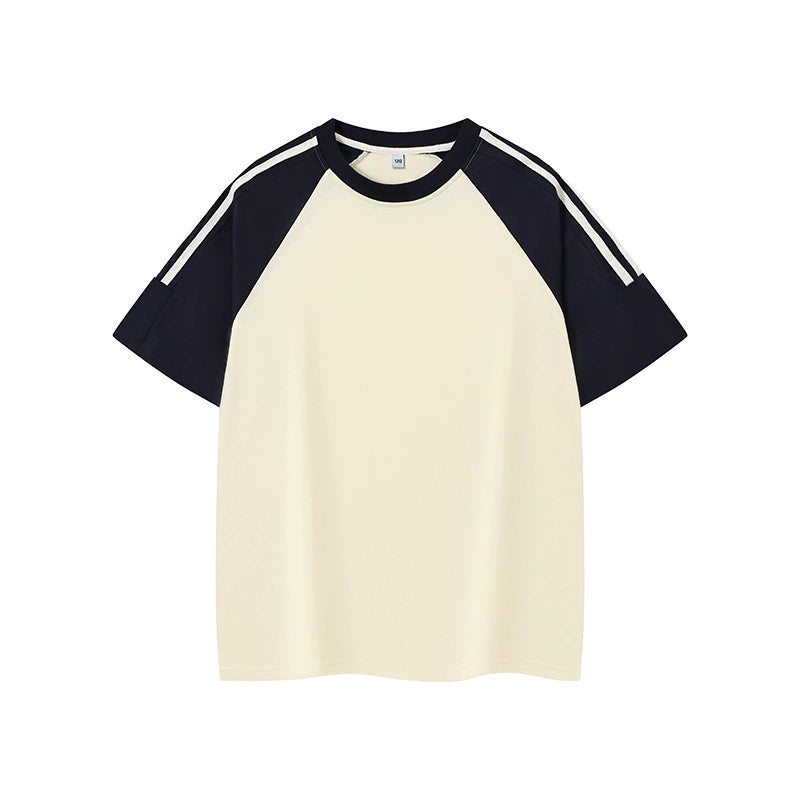 Kids oversized cotton t-shirt with three-stripe design in white and wine red