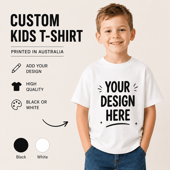 Custom Printed Kids Cotton T-Shirt 180gsm | Youth Tee for Boys & Girls