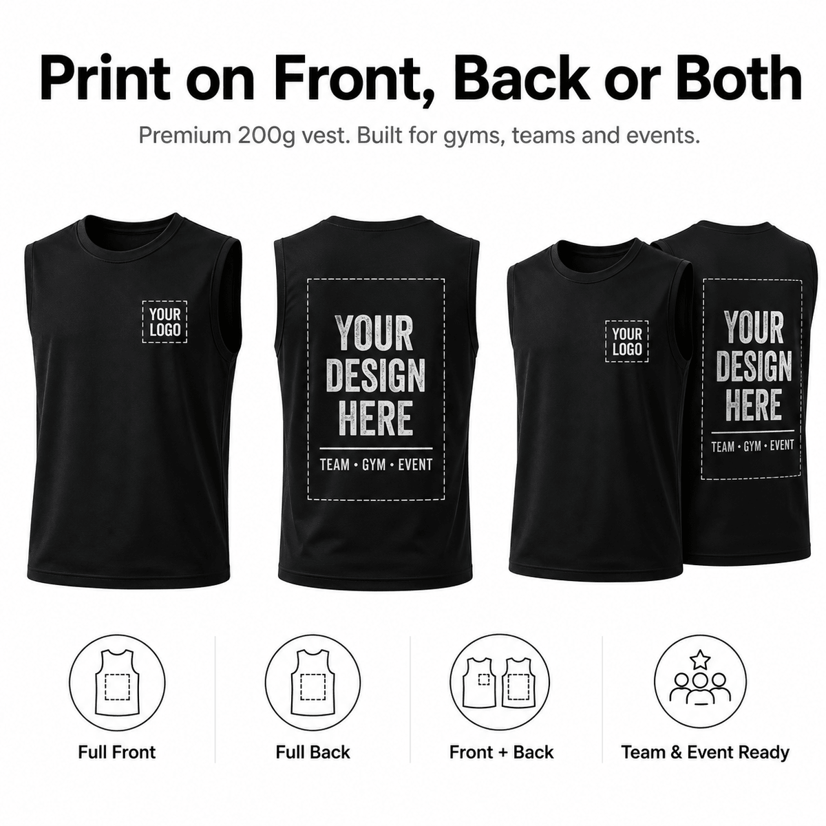 Custom Printed Men's Vest 200g - Diyprint