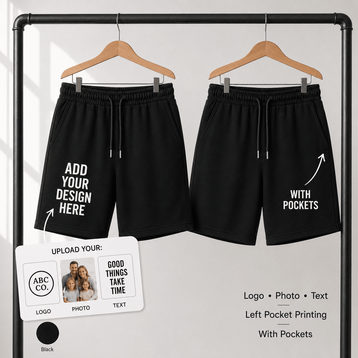 Custom Printed Shorts with Pockets 200g - Diyprint