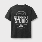 Custom Printed Washed Cotton T-Shirt 220gsm | Men and Women - Diyprint
