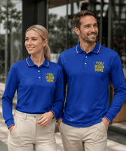 Men's Long Sleeve Polo Shirt | Custom Logo Workwear & Gift | DIYPRINT - Diyprint