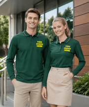 Men's Long Sleeve Polo Shirt | Custom Logo Workwear & Gift | DIYPRINT - Diyprint