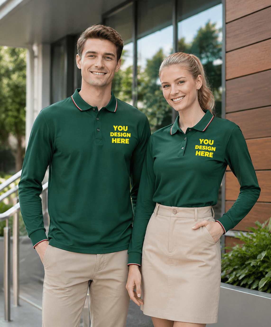 Men's Long Sleeve Polo Shirt | Custom Logo Workwear & Gift | DIYPRINT - Diyprint