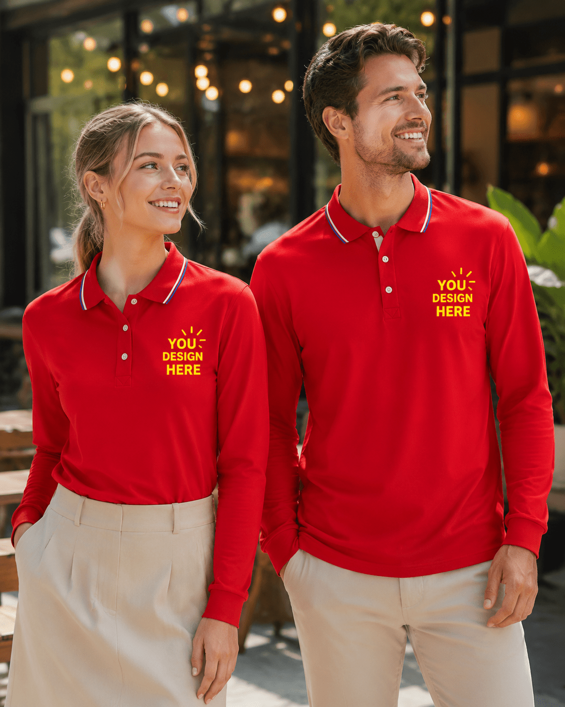 Men's Long Sleeve Polo Shirt | Custom Logo Workwear & Gift | DIYPRINT - Diyprint