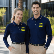 Men's Long Sleeve Polo Shirt | Custom Logo Workwear & Gift | DIYPRINT - Diyprint