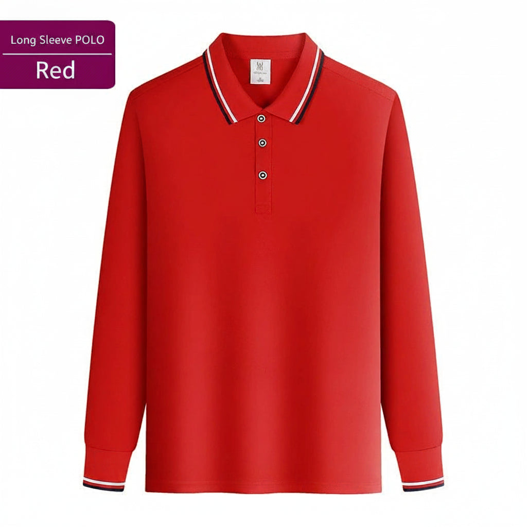 Men's Long Sleeve Polo Shirt | Custom Logo Workwear & Gift Tee - Diyprint