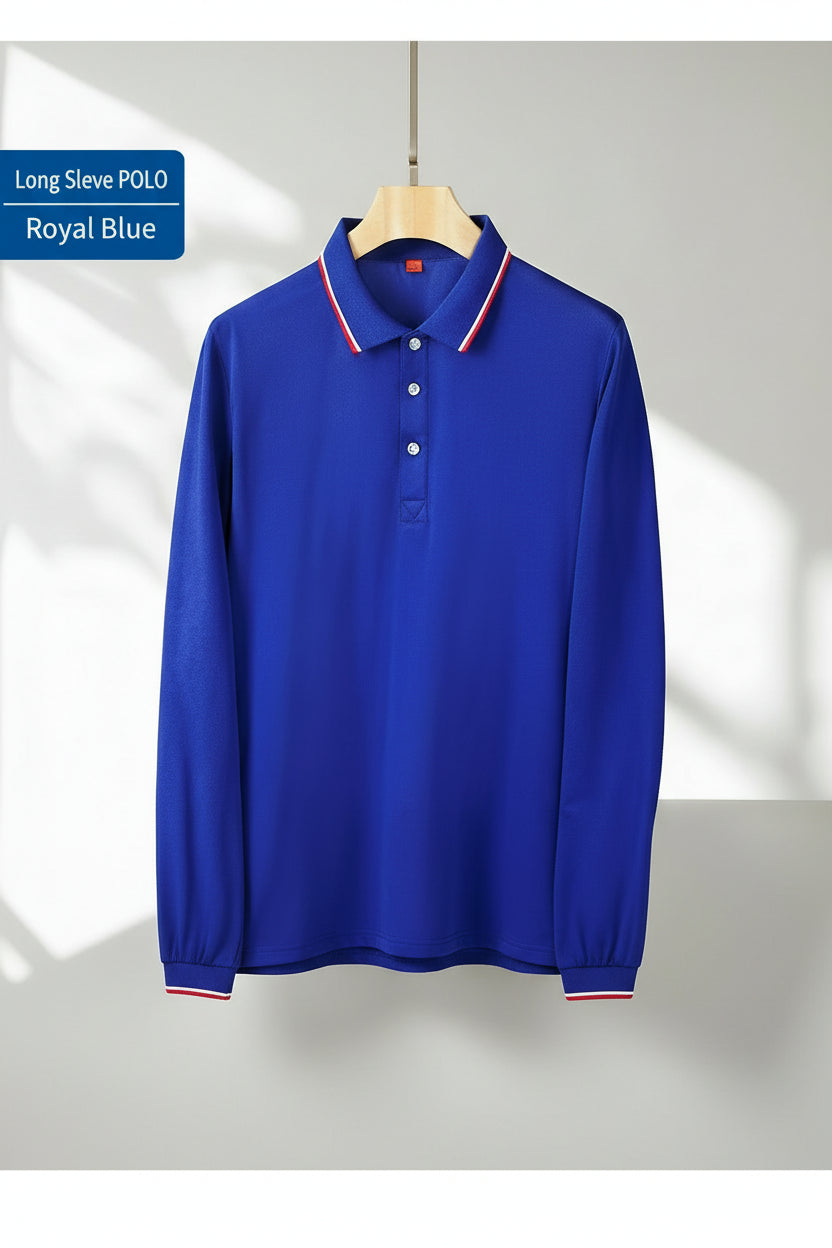 Men's Long Sleeve Polo Shirt | Custom Logo Workwear & Gift Tee - Diyprint