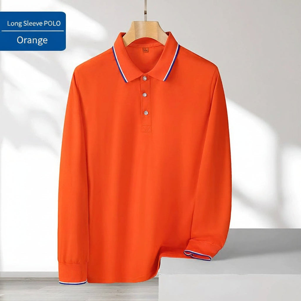 Men's Long Sleeve Polo Shirt | Custom Logo Workwear & Gift Tee - Diyprint