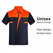 Reflective Trim Work Polo Shirt | Custom Embroidery Uniform | DIYPRINT - Diyprint