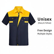 Reflective Trim Work Polo Shirt | Custom Embroidery Uniform | DIYPRINT - Diyprint