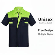 Reflective Trim Work Polo Shirt | Custom Embroidery Uniform | DIYPRINT - Diyprint