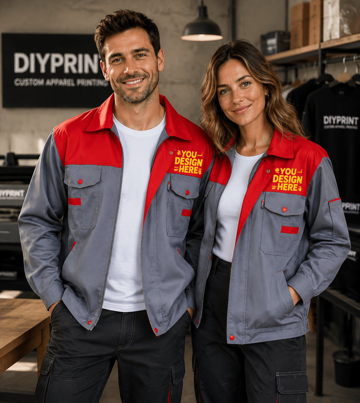 Two-Tone Work Jacket / Custom Work Uniform Jacket - Diyprint