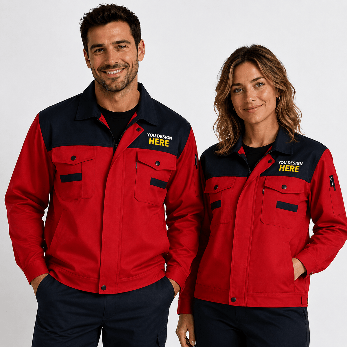 Two-Tone Work Jacket / Custom Work Uniform Jacket - Diyprint